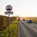 Premium Hedge Cutting Supplementary Plate 870x275mm - High-Visibility Reflective Design for Enhanced Safety