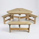 Triangular Pine Picnic Table, 60mm Top, 50mm Parasol Hole, 6–9 Seater (view 2)