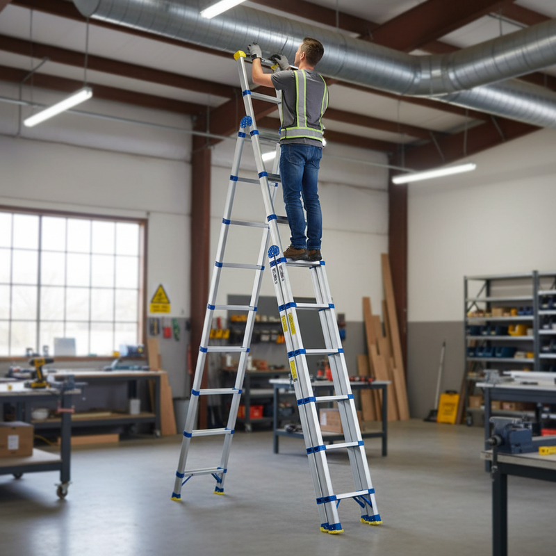 Premium Soft Close Telescopic Ladders - Adjustable Heights & Safety Features