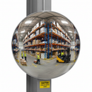 Premium Half Sphere Convex Wall Mount Mirror for 3 Directional Viewing in Warehouses - Multiple Size Options Available