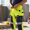 High-Performance ¾ Length Trousers with Holster Pockets - Hi-Vis Yellow/Dark Navy