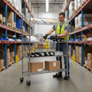 Professional Wire Picking Cart with Top Sloping Shelf - 4 Levels
