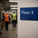 Braille Floor 3 Sign – 225mm x 150mm – 1.5mm PVC – Indoor Use