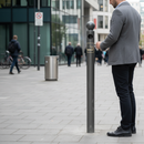Premium Heavy Duty Ashtray Bollard 1.2m with Decorative Top Caps and Easy Maintenance