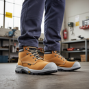 Premium Heavy Duty Safety Boot with High Ankle Support, Water-Repellent PU Leather Upper, and Vibram PU Sole for Comfort and Traction
