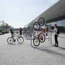 Premium Slimline Semi Vertical Cycle Racks - Space-Saving Design for High Density Bicycle Storage