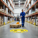Premium High-Performance Floor Sign 430mm for Safety - Attention Keep Aisles Clear with Slip-Resistant Vinyl