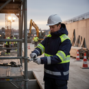Premium Class 1 Hi-Vis Shell Jacket - Waterproof, Windproof, Detachable Hood for Comfortable Fit