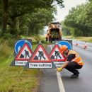 Professional Roll Up Tree Cutting Sign Package with Essential Road Safety Features for Arborists