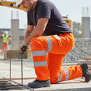 Premium High-Performance Stretch Cargo Trouser in Orange - ISO 20471 Compliant with Railway Group Standard