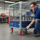 200mm Heavy Duty Braked Swivel Bolt Hole Castor with Red Polyurethane