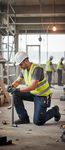 Premium Stretch Loose Fit Work Trousers with Holster Pockets - Navy/Black, Durable and Flexible for Professionals