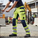 Premium Hi-Vis Yellow and Navy Blue Trousers with Stretch Panels and Holster Pockets for Optimal Comfort and Safety