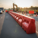 High-Performance Water-Filled Traffic Separator - Interlinkable HDPE Unit for Traffic Management Projects, 1m Long, 65kg Filled Weight