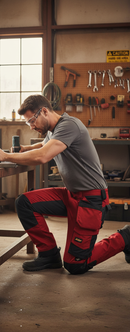 Professional Stretch Slim Fit Trousers with Knee Pad Pockets and Cordura Reinforcement for Enhanced Durability and Comfort