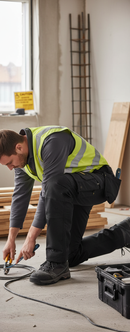 Premium Stretch Slim Fit Work Trousers with Cordura Reinforcement and Knee Pad Pockets for Enhanced Comfort and Durability