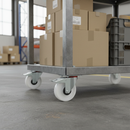 160mm Heavy Duty Braked Swivel Plate Castor with White Nylon Wheel