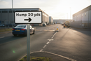 Premium Supplementary Sign Plate for Speed Hump Warning - Adjustable Arrow and Distance Indication