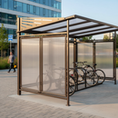 Premium Rear Cladding Panel for Conviviale Bike Shelter with Anti-UV Polycarbonate and Customizable Frame