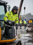 Premium Waterproof Arc Parka Jacket with Concealed Zip Front, Adjustable Cuffs, and High-Visibility Features for Enhanced Safety