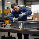 200mm Fixed Plate Castor with White Nylon Wheel and 600Kg Load Capacity