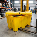 Lockable plastic storage bin 500–1000 litres with forklift pockets