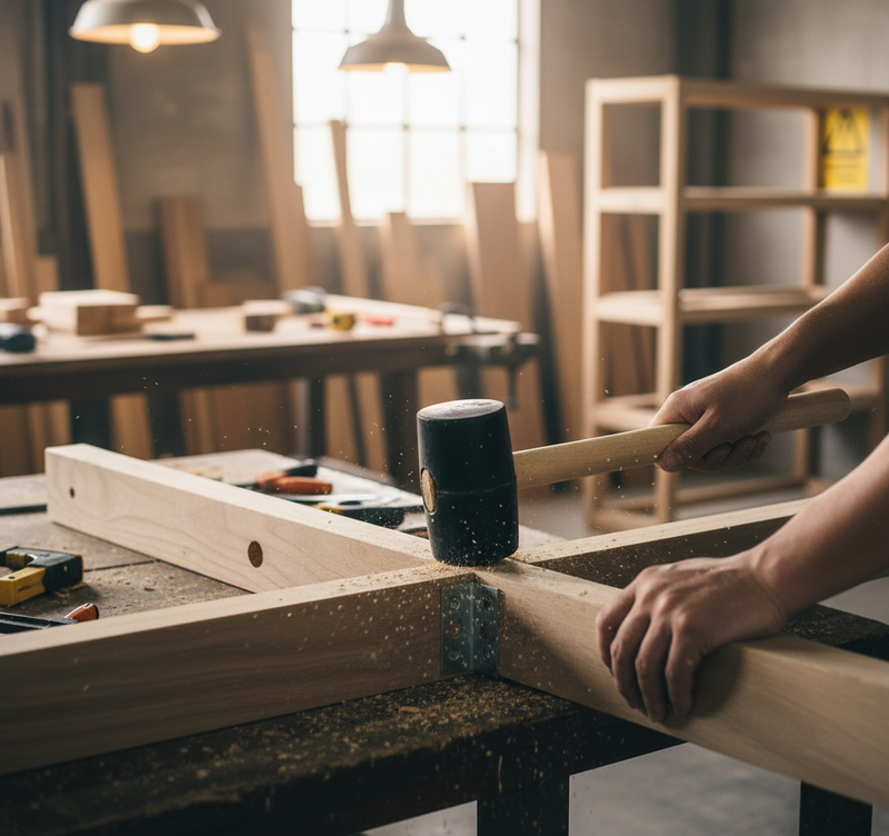 Premium Rubber Assembly Mallet - 14oz Heavy Duty Tool for Easy Assembly