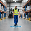 Premium High Visibility Floor Sign - 430mm - Safety Messaging for Vest Compliance - Durable Slip-Resistant Vinyl