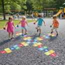 Premium Four-Way Hopscotch Playground Marking for Energetic Group Play with Colorful Learning