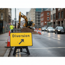 Premium Diversion Up Right Arrow Sign 2702 - 1050x750mm with Sign Frame and RA1 Reflective Face