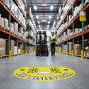 Premium Self-Adhesive Floor Sign for Warehouse Safety - Attention Keep Aisles Clear with Slip-Resistant Vinyl and High Visibility Graphics
