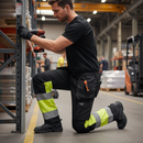 Premium High-Visibility Trousers with Stretch Panels and Holster Pockets for Industrial Work