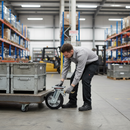 200mm Extra Heavy Duty Braked Swivel Plate Castor with Rubber Tyre