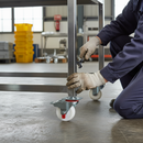 100mm Heavy Duty Braked Swivel Plate Castor with White Nylon Wheel