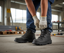 Premium Dual Density PU/Rubber Mid Cut Boot with Steel Toe Cap, Shock Absorbent Heel, and Slip Resistant Sole