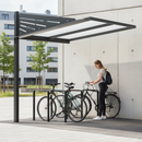 Premium Bike Shelter Extension with Polycarbonate Roof for Cycle Storage - Galvanised Steel Construction