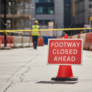 Professional Footway Closed Ahead Cone Sign for Safety and Compliance - Lightweight, Scratch-Resistant, Fits 750mm and 1m Cones