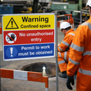 Confined Space Warning Sign – No Unauthorised Entry – Permit to Work