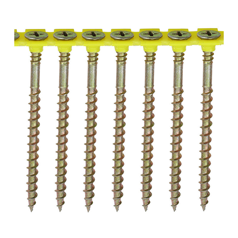 Solo Collated Chipboard & Woodscrews - PH - Double Countersunk - Yellow - 4.5 x 70
