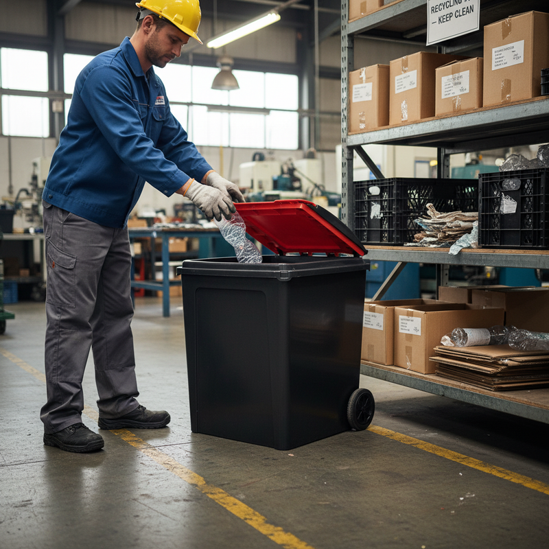 50L Heavy Duty Recycling Bin with Flip Lid - Multiple Colors