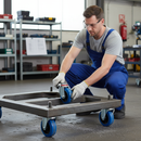 160mm Heavy Duty Swivel Bolt Hole Castor with Blue Elastic Nylon Centre