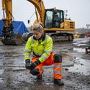 Professional Hi-Vis Waterproof Over-Trousers for Extreme Weather Conditions with Adjustable Leg Hems and Reinforced Knees