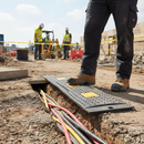 Professional Low Profile 100 Fibre Optic Trench Cover - 1m Long for Safe Cable Protection and Pedestrian Safety