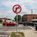 Professional No Right Turn Sign - Diagram 612 for Junction Restrictions, Available in Multiple Sizes from 300mm to 1200mm