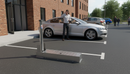 Heavy Duty Lockable Folding Parking Bollard - Galvanized Steel Construction for Security and Visibility