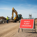 Premium Heavy Duty Plant Crossing Road Sign - 1050x750mm with Engineer Grade Retroreflective Face