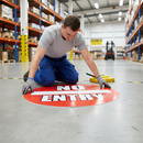 Professional No Entry Floor Sign 430mm - Slip-Resistant Vinyl for Safety Messaging