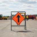 Professional 750mm Triangular Inverted Metal Road Sign Frame with Durable Steel Construction and Grey Finish