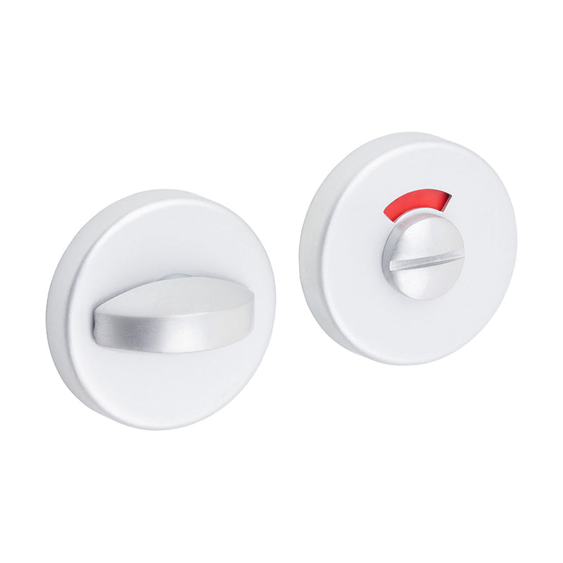 Contractors Bathroom Thumb Turn & Release On Rose Set - Satin Anodised Aluminium - 54mm