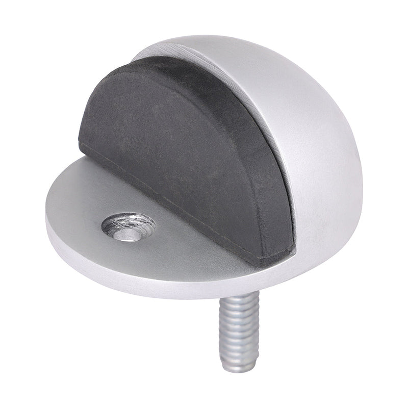 Oval Door Stop - Satin Anodised Aluminium - 50mm